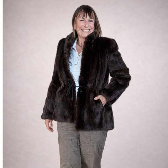 Vintage Mahogany Authentic Mink Fur Jacket - Picture 4 of 5